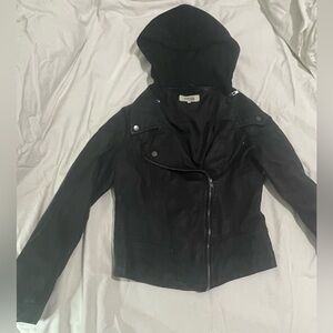 Charlotte Russe Black Faux Leather Jacket Size Small